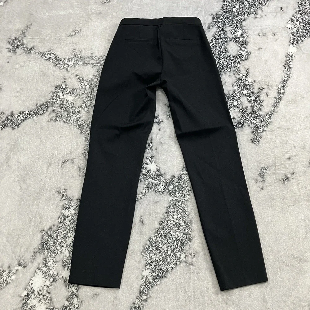 J.Crew Martie‎ Black Slim Ankle Pants Women's Size 2 Tall Career Work Stretch